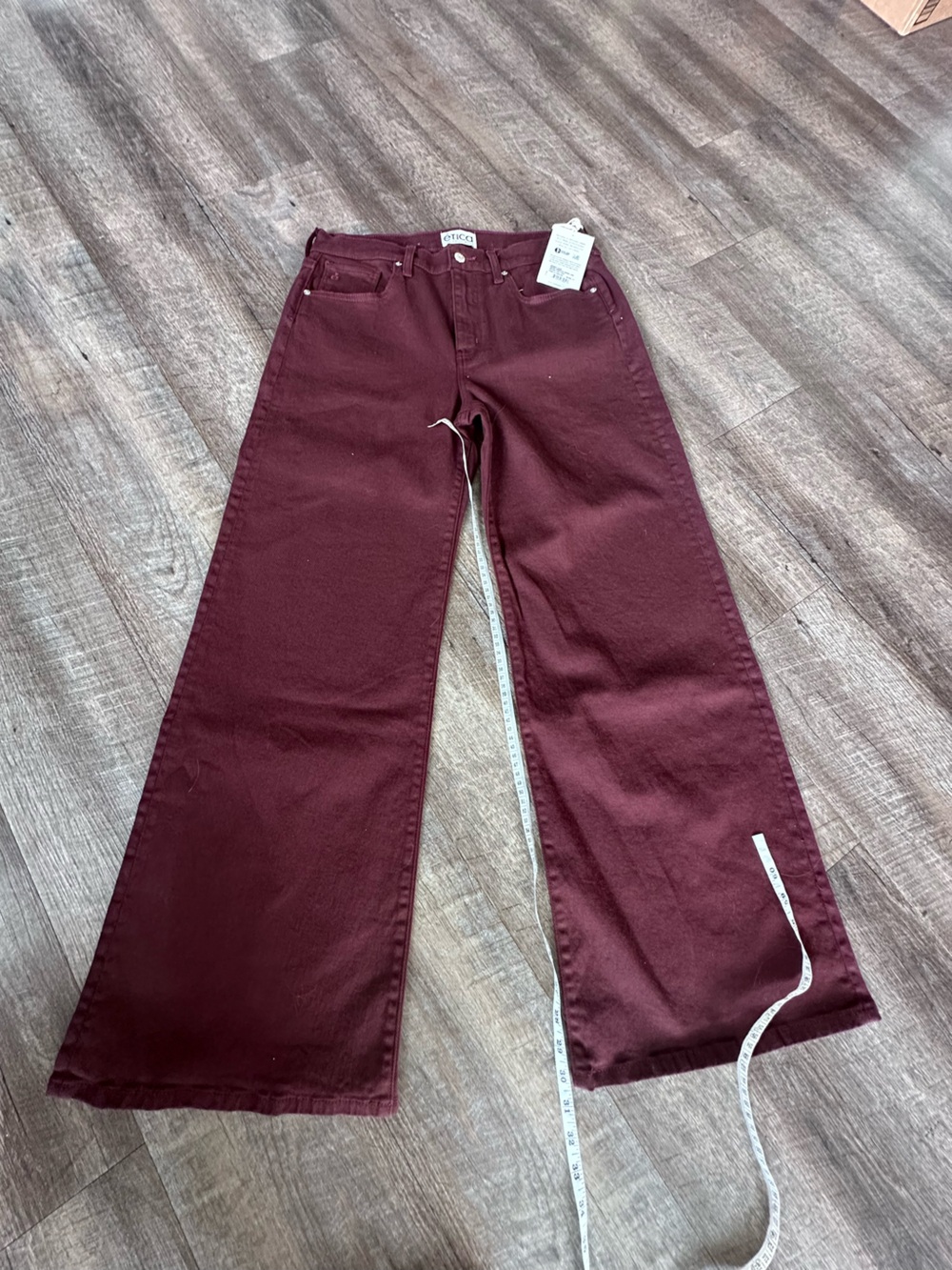 Etica Denim Romi French wide leg Size 31 in Wine-tasting